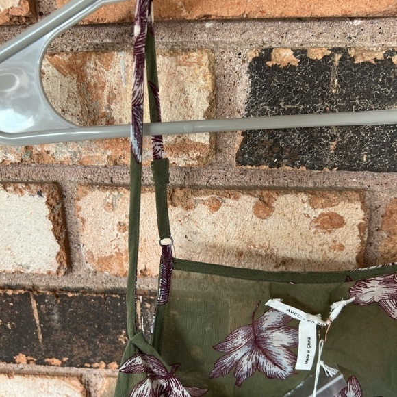 NWT Avec Les Filles Womens Chiffon Open Back Floral Midi Ruffle Dress Boho - Picture 4 of 11